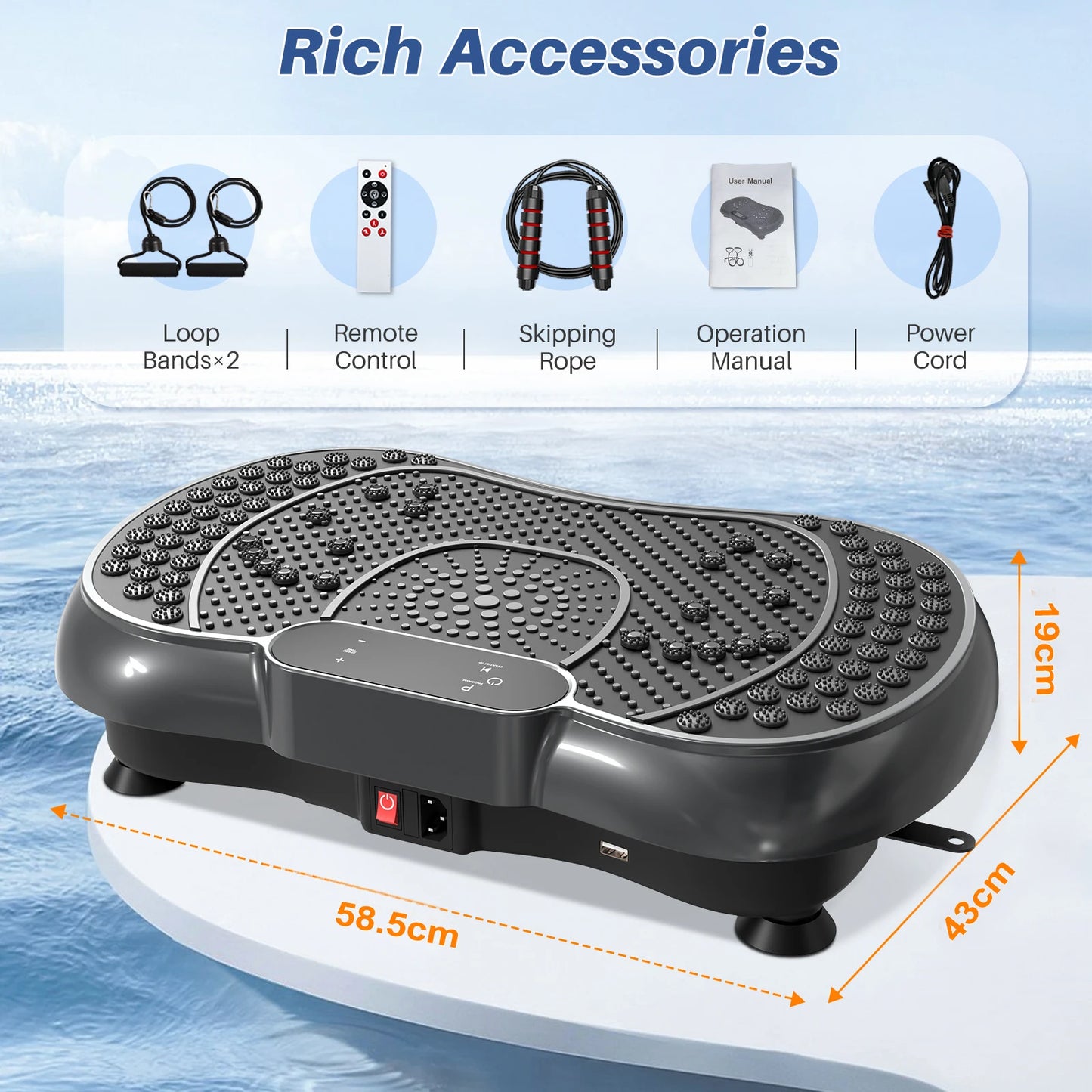 Vibration Plate 99 Intensity Levels Fitness Equipment for Home Full Body Workout Muscle Building Massager Sports Device