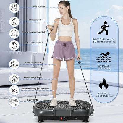 Vibration Plate 99 Intensity Levels Fitness Equipment for Home Full Body Workout Muscle Building Massager Sports Device