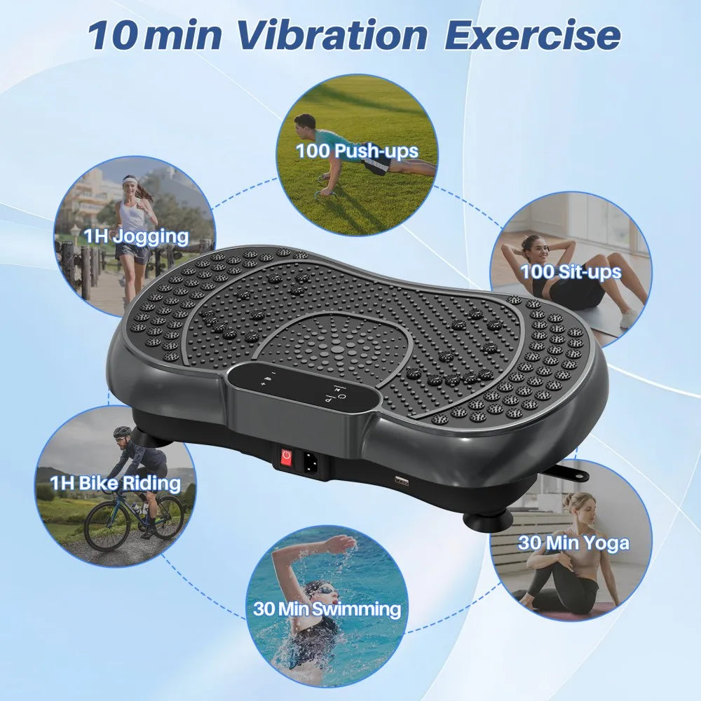 Vibration Plate 99 Intensity Levels Fitness Equipment for Home Full Body Workout Muscle Building Massager Sports Device