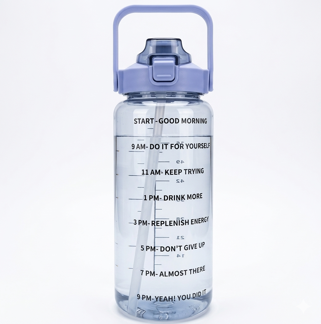 HydraFlow 2L Time‑Marker Water Bottle