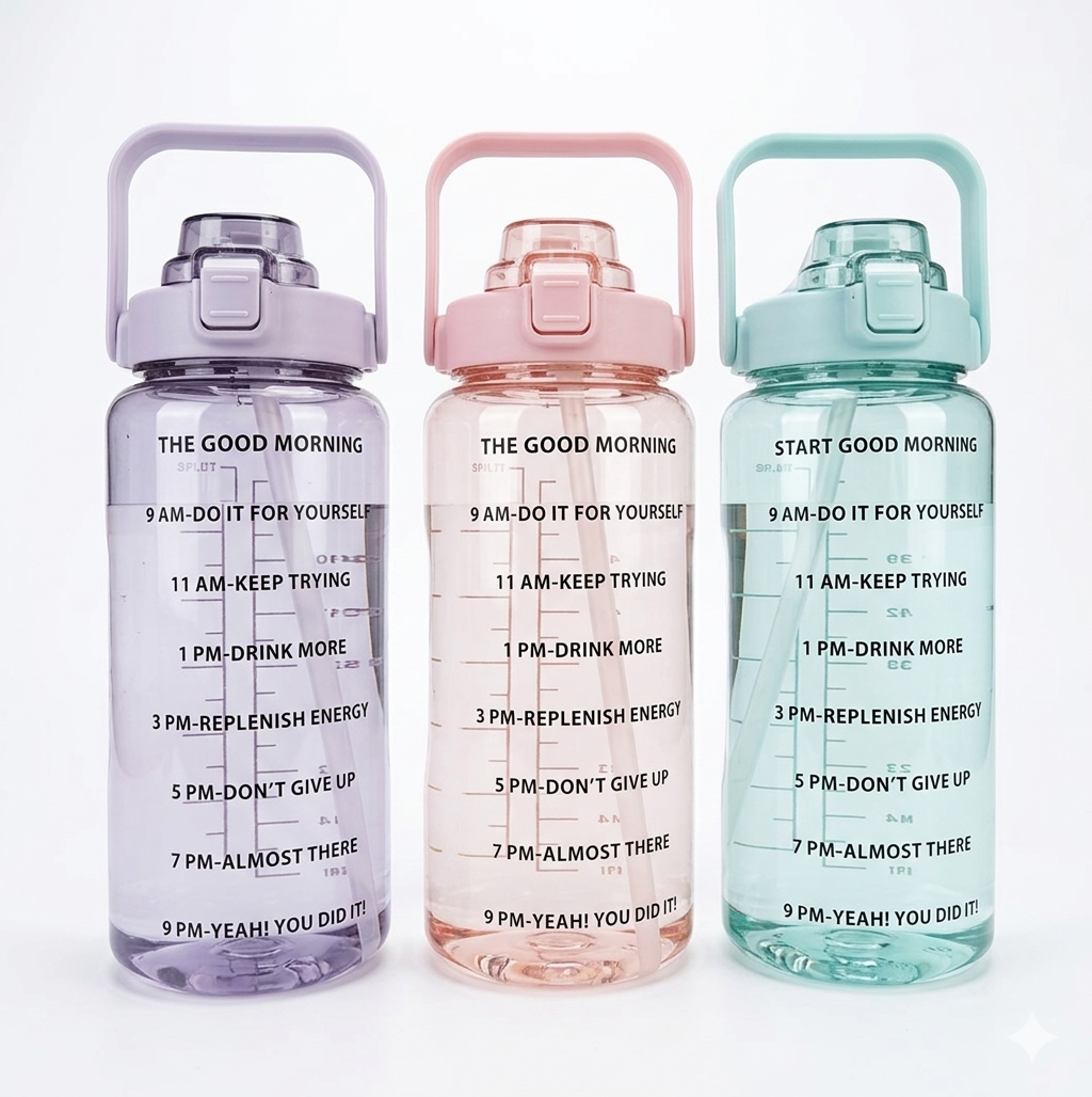 HydraFlow 2L Time‑Marker Water Bottle