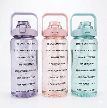 HydraFlow 2L Time‑Marker Water Bottle