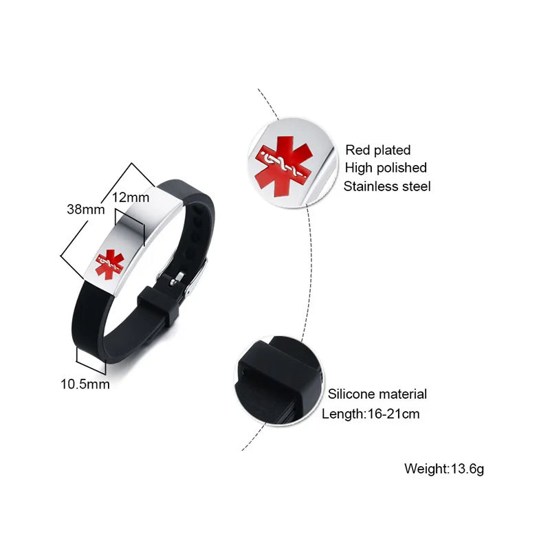 MediAlert Silicone ID Bracelet