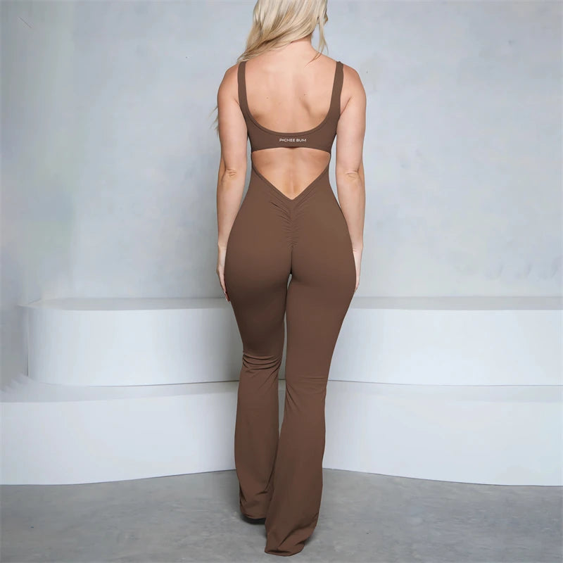 V-Shape Flare Jumpsuit