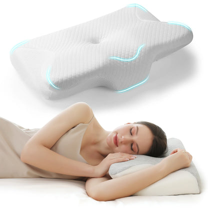 Memory Foam Pillow Core Ergonomic Ice Silk Adult Memory Cotton Neck Support Pillow