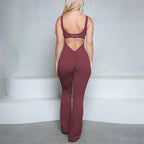 V-Shape Flare Jumpsuit