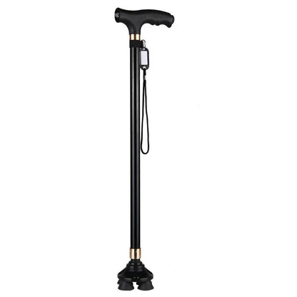 Non-slip Walking Sticks For The Elderly Retractable Aluminum Alloy Multifunctional Cane With Led Light Old Men Crutch