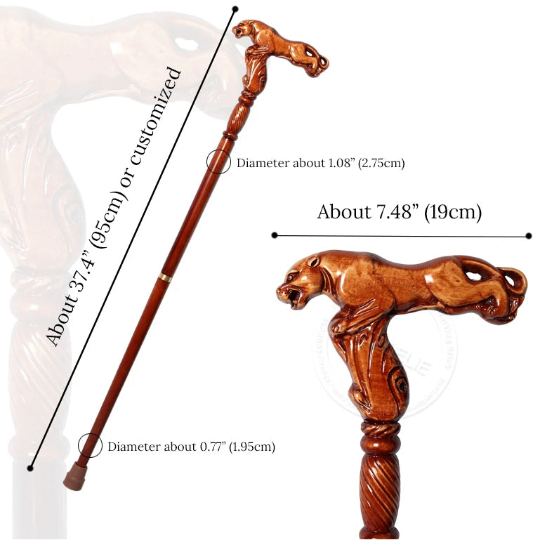 4 Styles 95cm Leopard German Beech Wooden Stick Men Eagle-Head Fashionable Canes Women Christmas Walking Stick Owl Canes