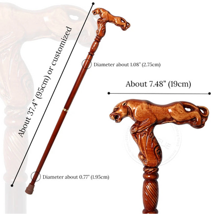 4 Styles 95cm Leopard German Beech Wooden Stick Men Eagle-Head Fashionable Canes Women Christmas Walking Stick Owl Canes