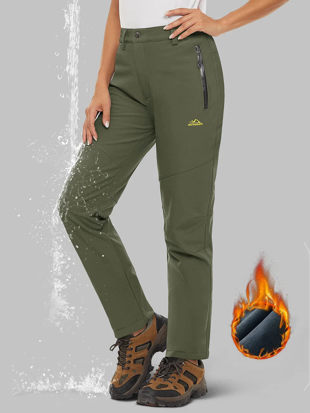 ALTHERA Unisex Softshell Fleece Lining Pants