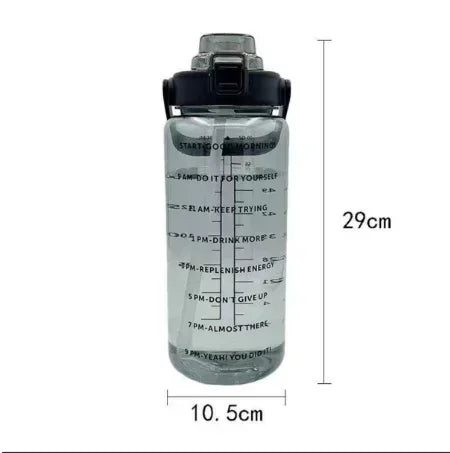 HydraFlow 2L Time‑Marker Water Bottle