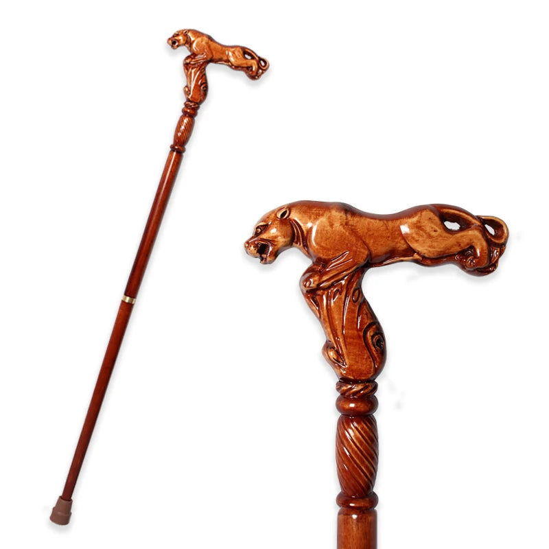 4 Styles 95cm Leopard German Beech Wooden Stick Men Eagle-Head Fashionable Canes Women Christmas Walking Stick Owl Canes