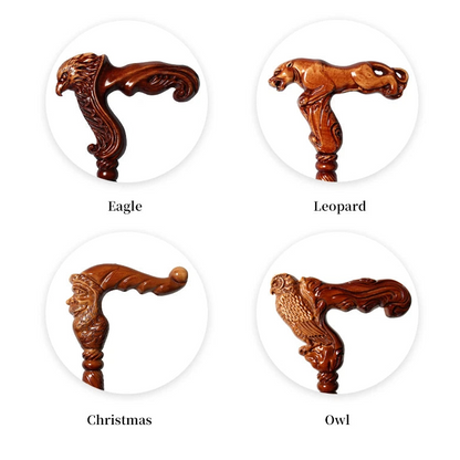 4 Styles 95cm Leopard German Beech Wooden Stick Men Eagle-Head Fashionable Canes Women Christmas Walking Stick Owl Canes
