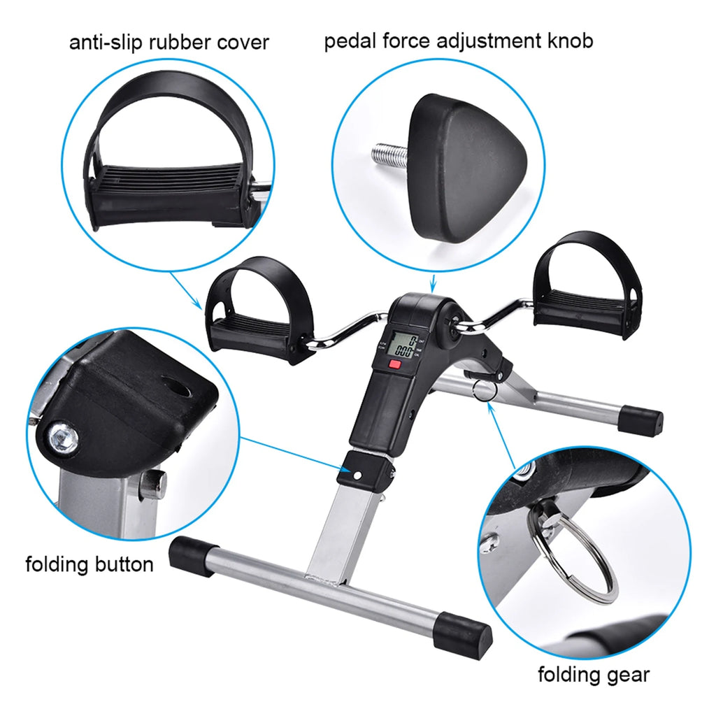 Indoor Folding Cycling Trainer – Portable Pedal Exerciser for Leg Workout