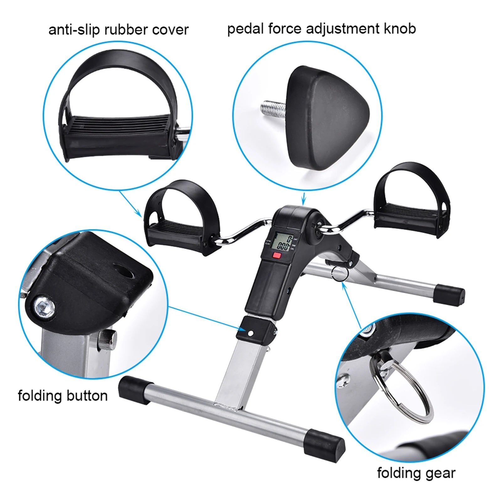 Indoor Folding Cycling Trainer – Portable Pedal Exerciser for Leg Workout