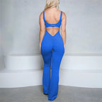 V-Shape Flare Jumpsuit