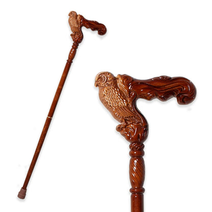 4 Styles 95cm Leopard German Beech Wooden Stick Men Eagle-Head Fashionable Canes Women Christmas Walking Stick Owl Canes