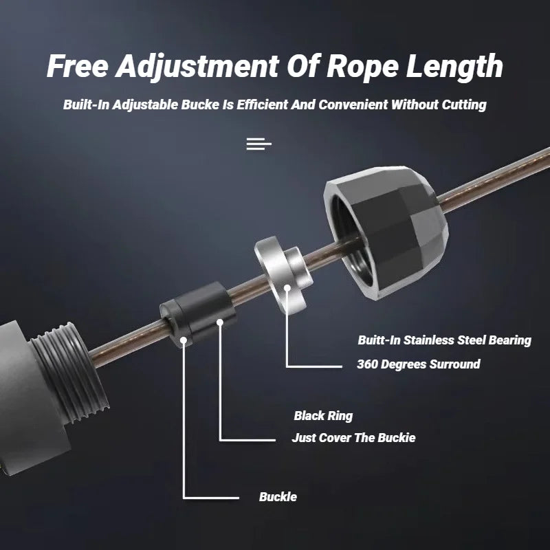 The New Jump Rope Steel Wire Skipping Exercise Adjustable Jumping Fitness Workout Training Home Sport Equipment Tangle-Free