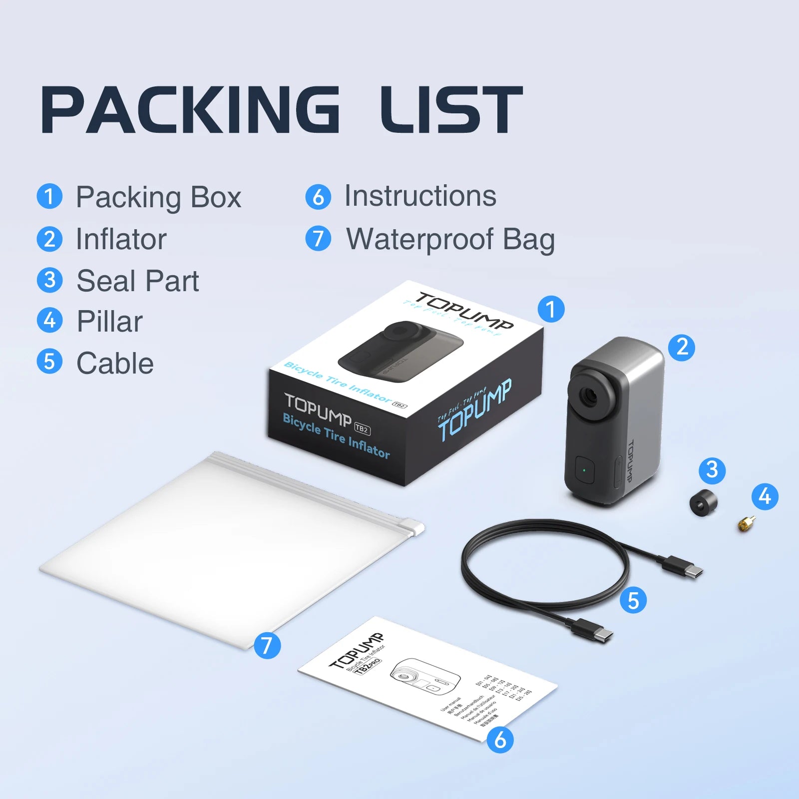 TB2 Mini Electric Bike Pump