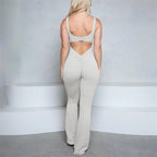 V-Shape Flare Jumpsuit